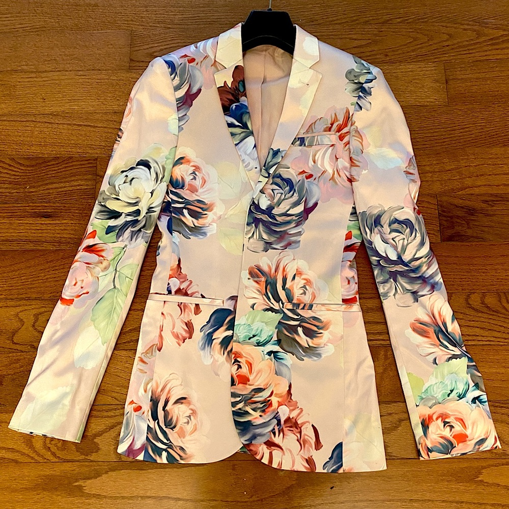 ASOS Wedding floral suit jacket & pants, NWT, 32” chest, 26”W 32”L pants